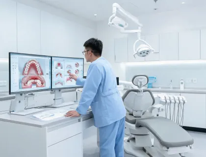 Clinical engineer at dental imaging console