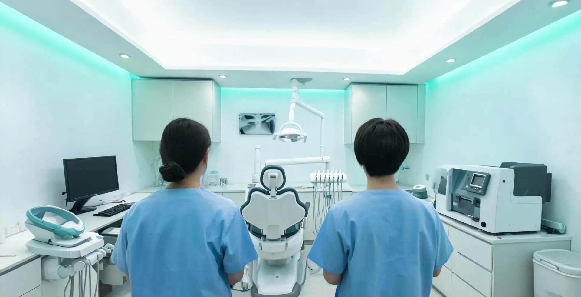 Modern dental operatory with integrated equipment